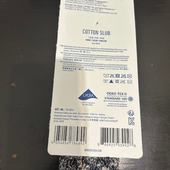 Brand New Cotton Slub Twist Blue and White socks with tag attached - Picture 4 of 4